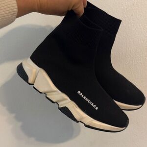 Balenciaga Black and White Sock Sneakers